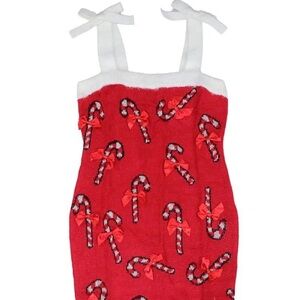 Planet Gold Candy Cane Sweater Dress